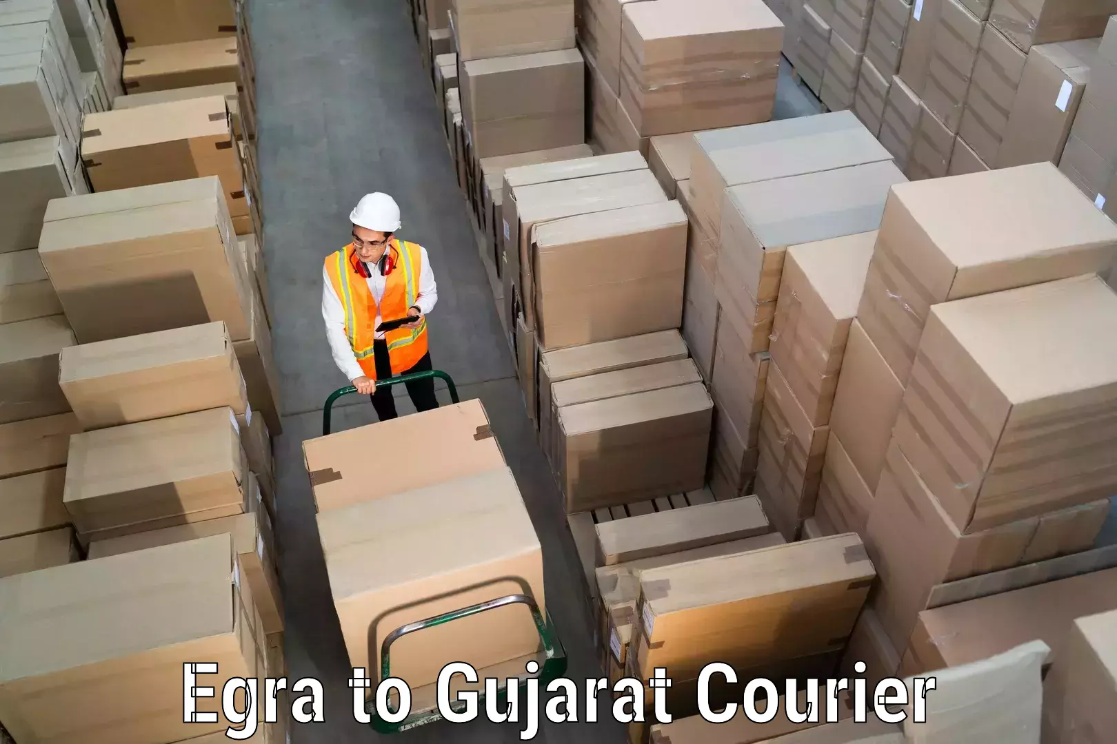 Baggage courier optimization Egra to Gujarat