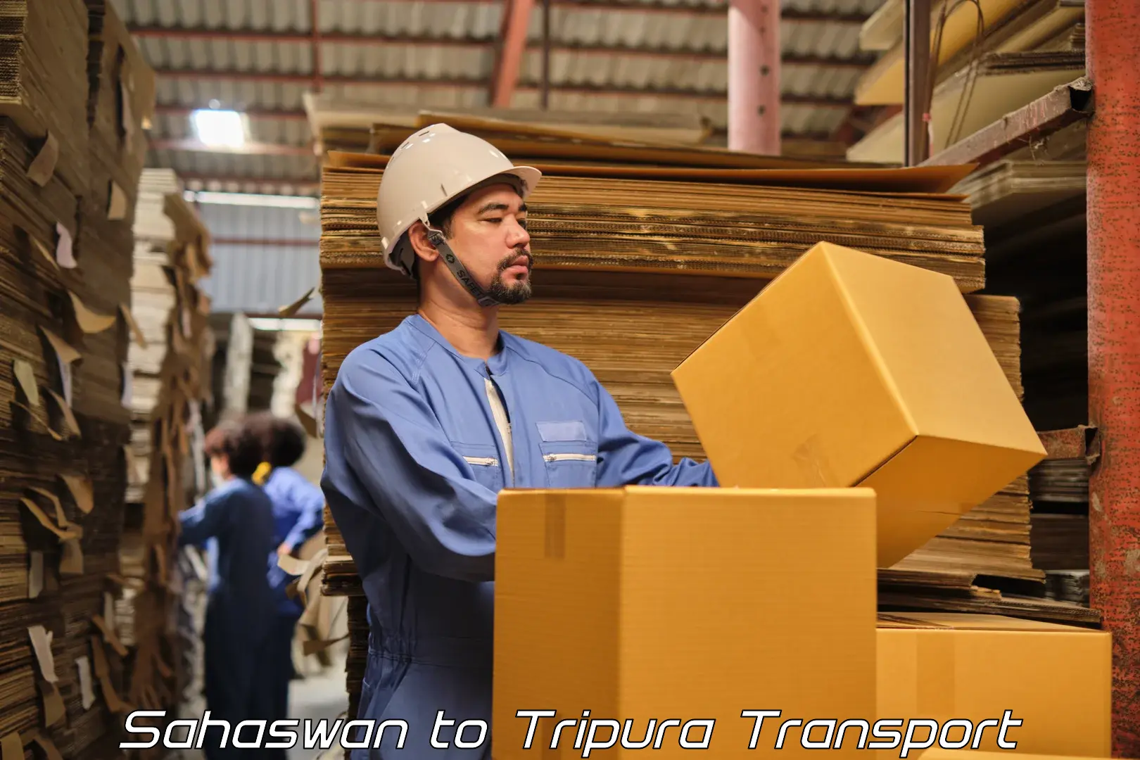 Logistics transportation services Sahaswan to West Tripura
