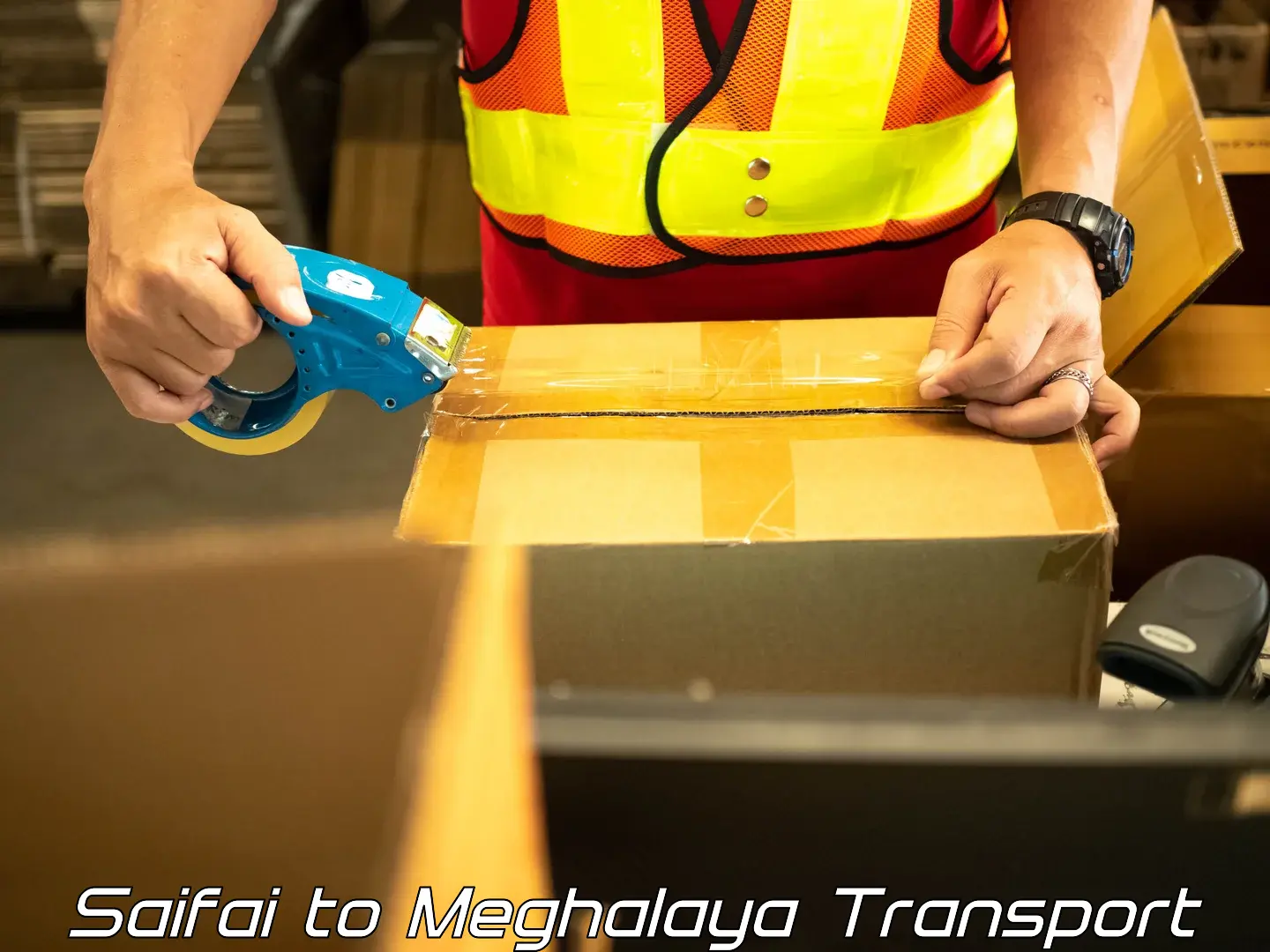 Pick up transport service Saifai to Meghalaya
